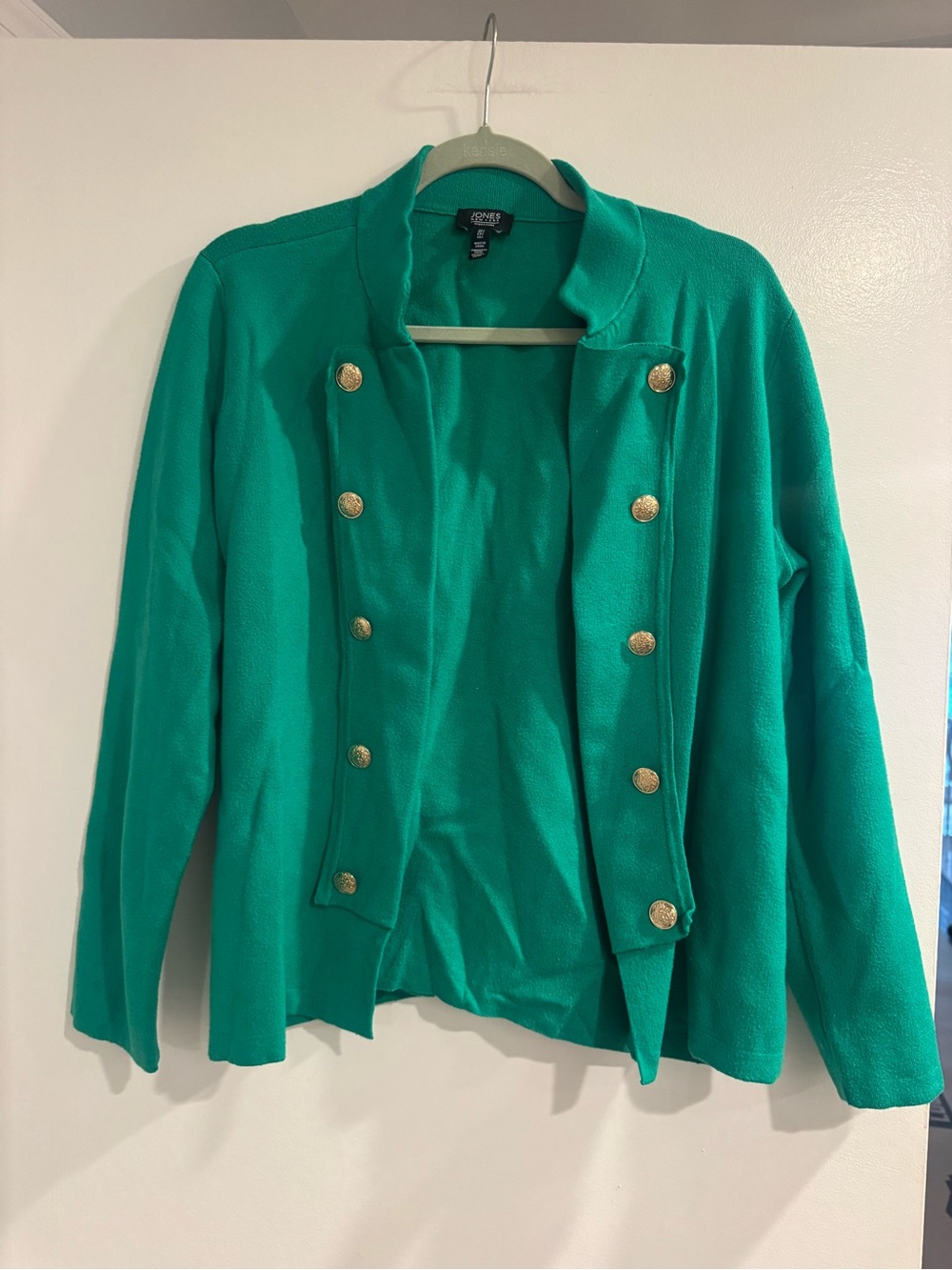 Jones New York Emerald Green Knit Double-Breasted Jacket Blazer Women’s Large